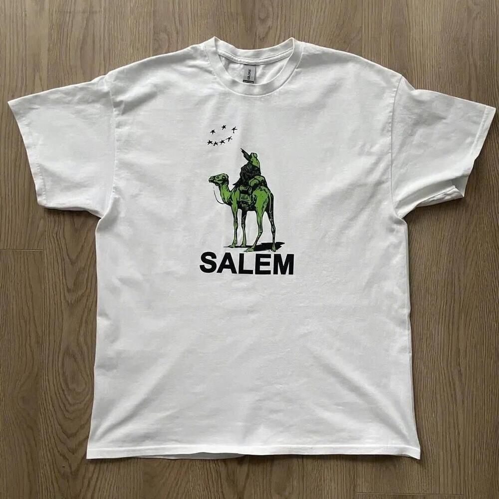 White And Green Salem Graphic Tee